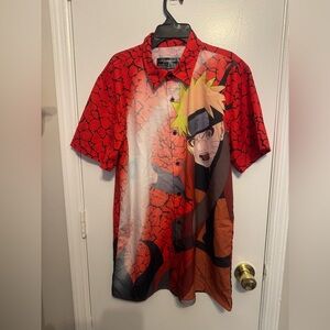 Naruto Shippuden x Reason men's short-sleeve button-up shirt size L